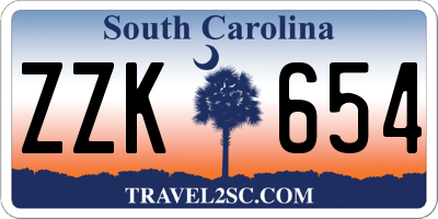 SC license plate ZZK654