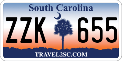 SC license plate ZZK655