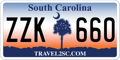SC license plate ZZK660