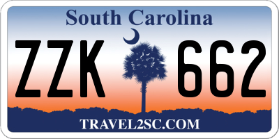 SC license plate ZZK662
