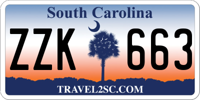 SC license plate ZZK663