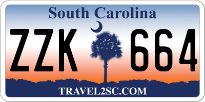 SC license plate ZZK664