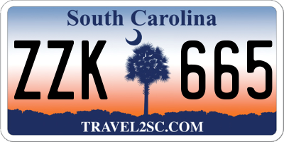 SC license plate ZZK665