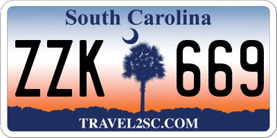 SC license plate ZZK669