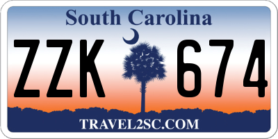 SC license plate ZZK674