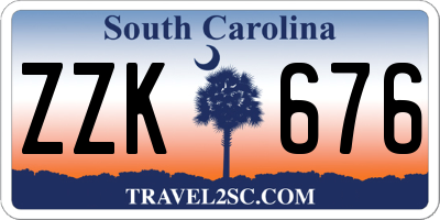 SC license plate ZZK676