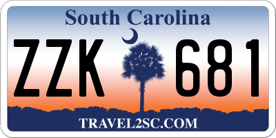 SC license plate ZZK681
