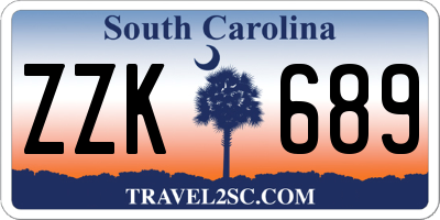 SC license plate ZZK689