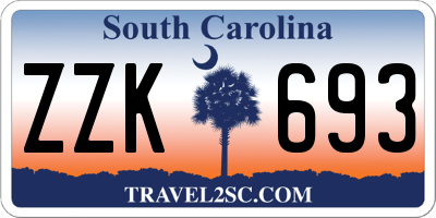 SC license plate ZZK693