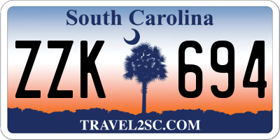 SC license plate ZZK694