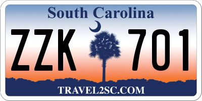 SC license plate ZZK701
