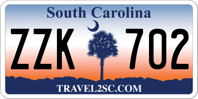 SC license plate ZZK702