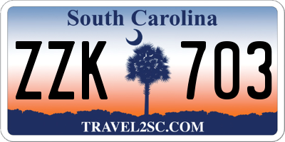 SC license plate ZZK703