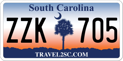SC license plate ZZK705
