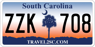 SC license plate ZZK708
