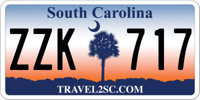 SC license plate ZZK717