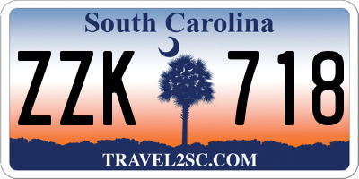 SC license plate ZZK718