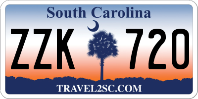 SC license plate ZZK720