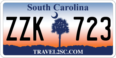 SC license plate ZZK723