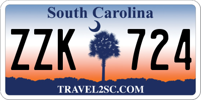 SC license plate ZZK724