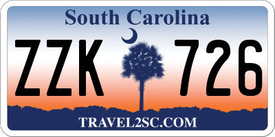 SC license plate ZZK726