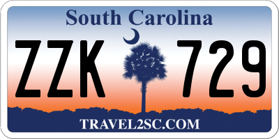 SC license plate ZZK729