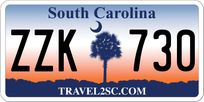 SC license plate ZZK730