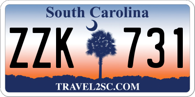 SC license plate ZZK731