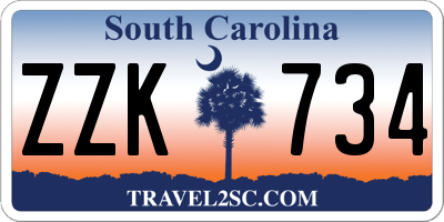 SC license plate ZZK734