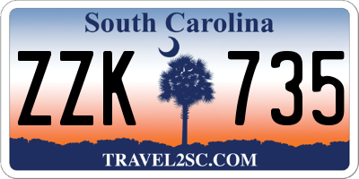 SC license plate ZZK735