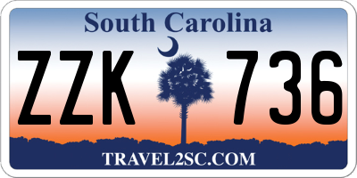 SC license plate ZZK736