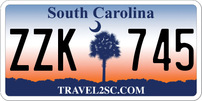 SC license plate ZZK745