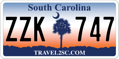 SC license plate ZZK747