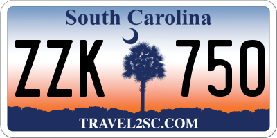 SC license plate ZZK750