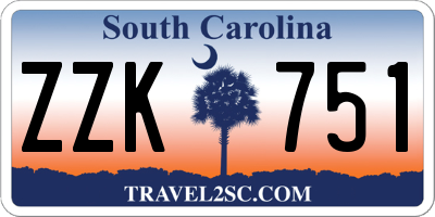 SC license plate ZZK751