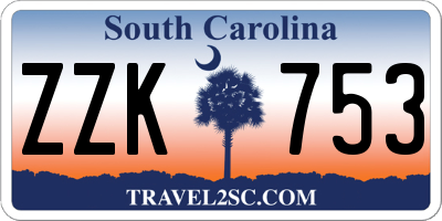 SC license plate ZZK753