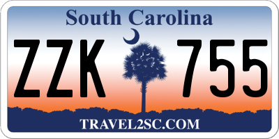 SC license plate ZZK755