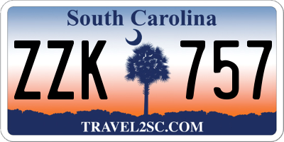 SC license plate ZZK757