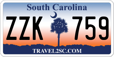 SC license plate ZZK759