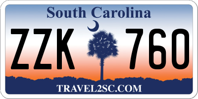 SC license plate ZZK760