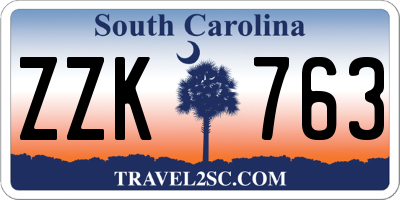 SC license plate ZZK763