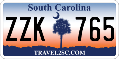 SC license plate ZZK765