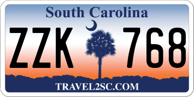 SC license plate ZZK768