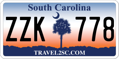 SC license plate ZZK778