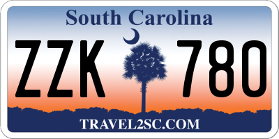 SC license plate ZZK780