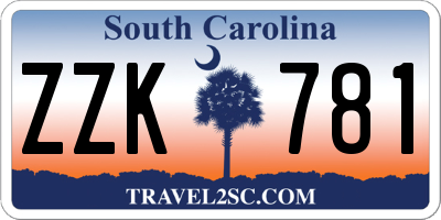 SC license plate ZZK781