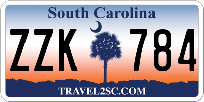 SC license plate ZZK784