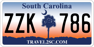 SC license plate ZZK786
