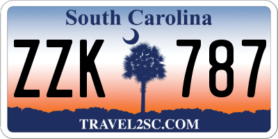 SC license plate ZZK787
