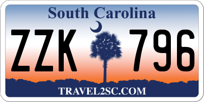 SC license plate ZZK796